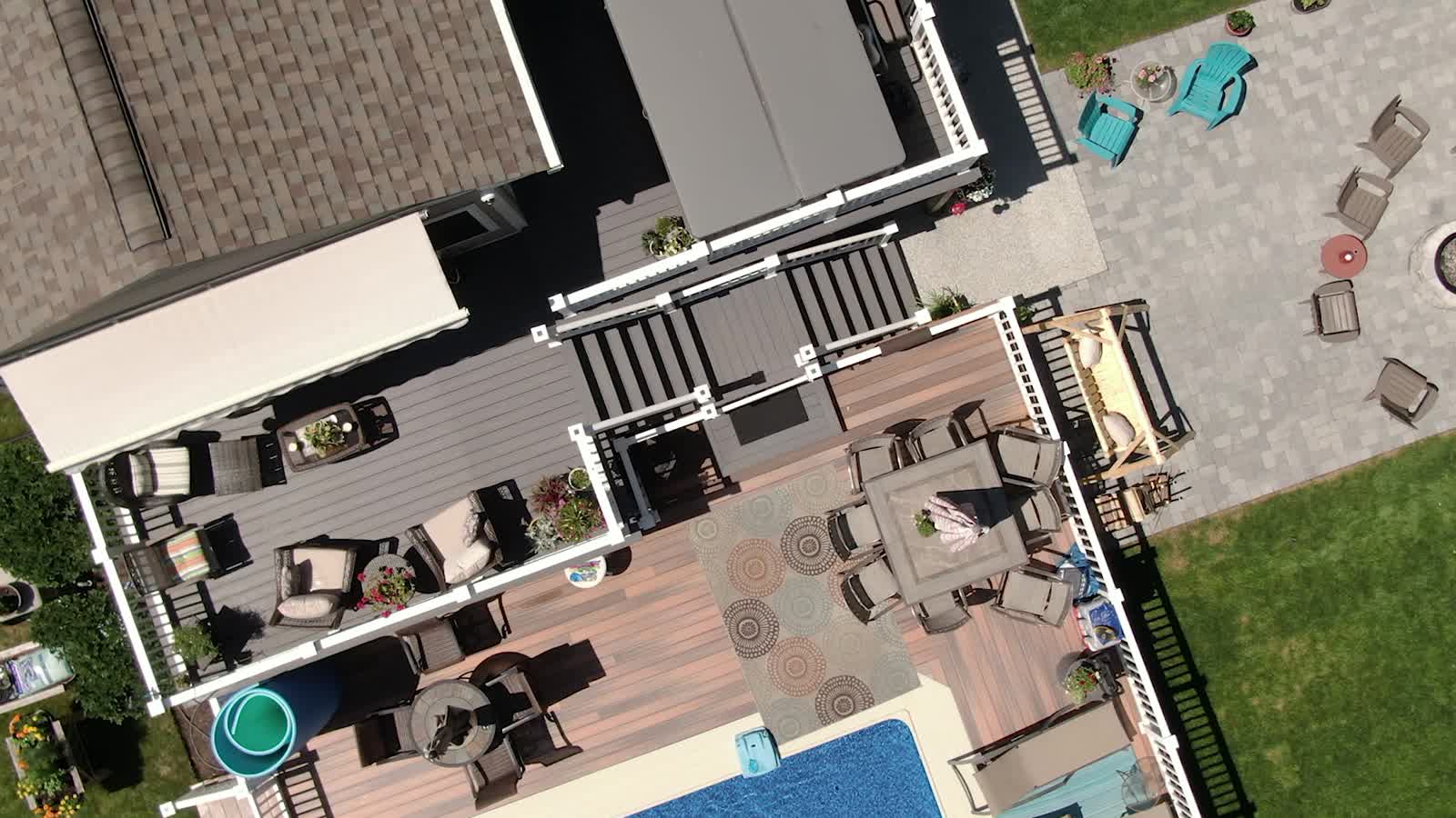 Straight-down aerial view of a residential property