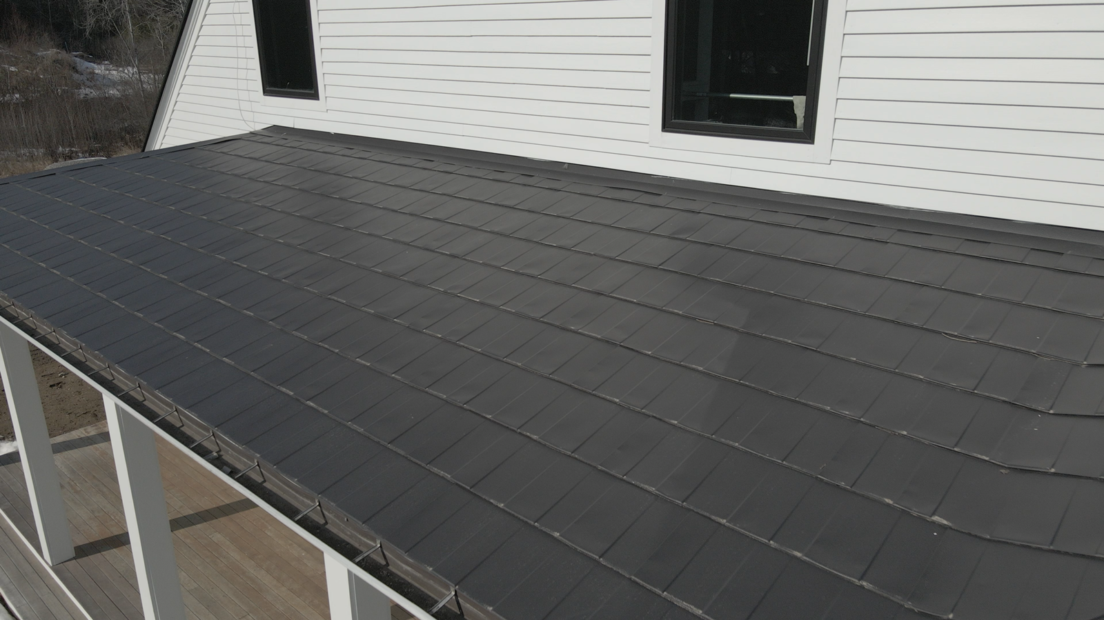 Aerial detail view of a roof