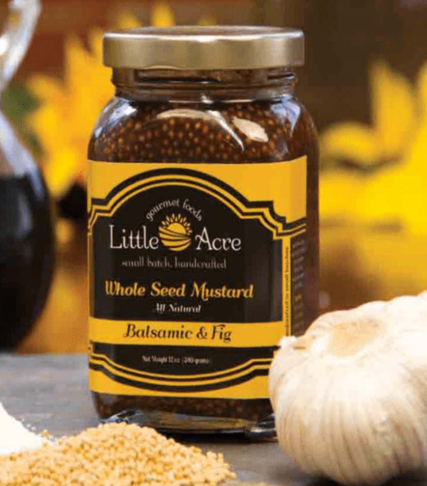 Little Acre mustard styled with ingredients