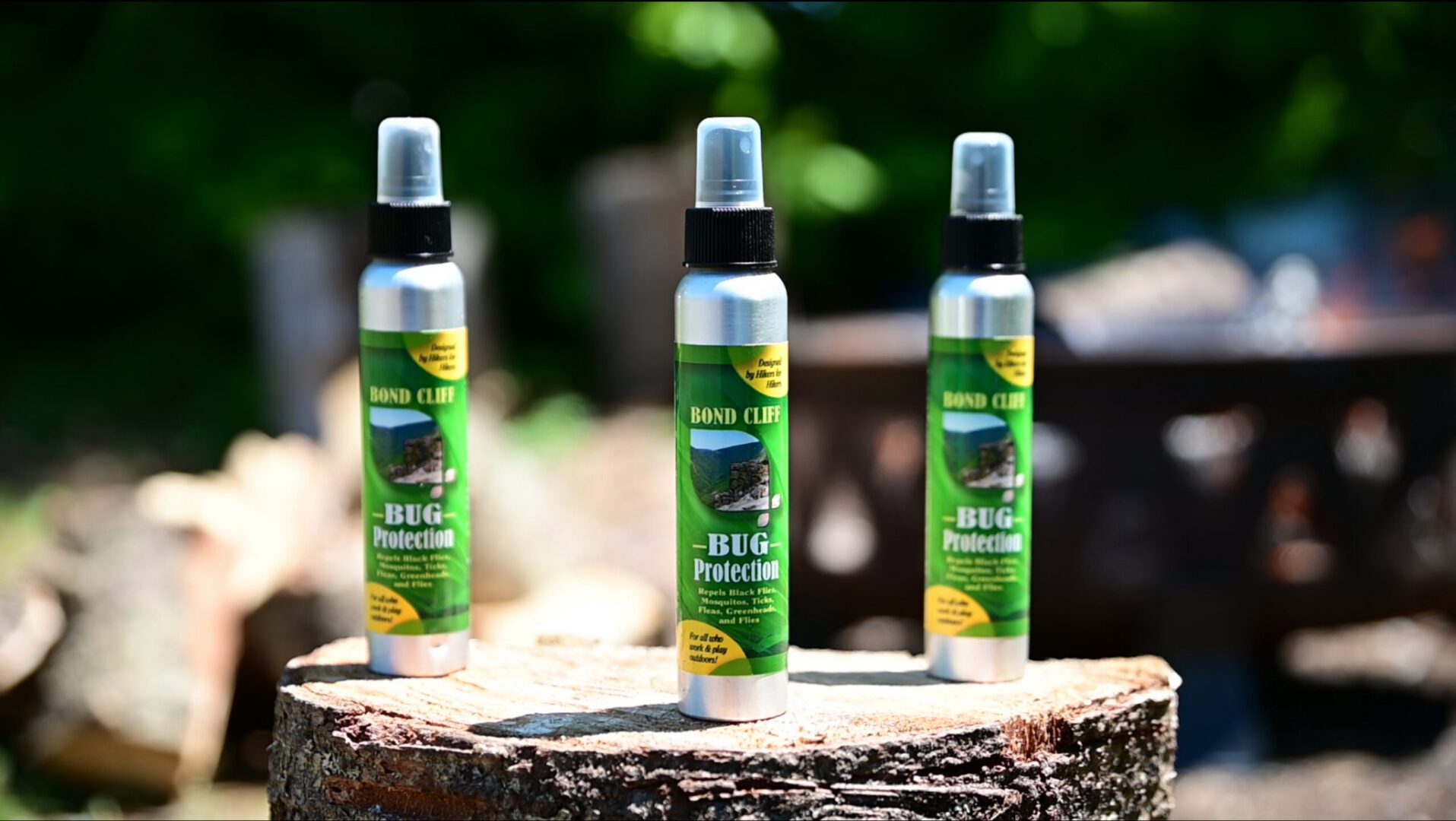 Three bug protection spray bottles