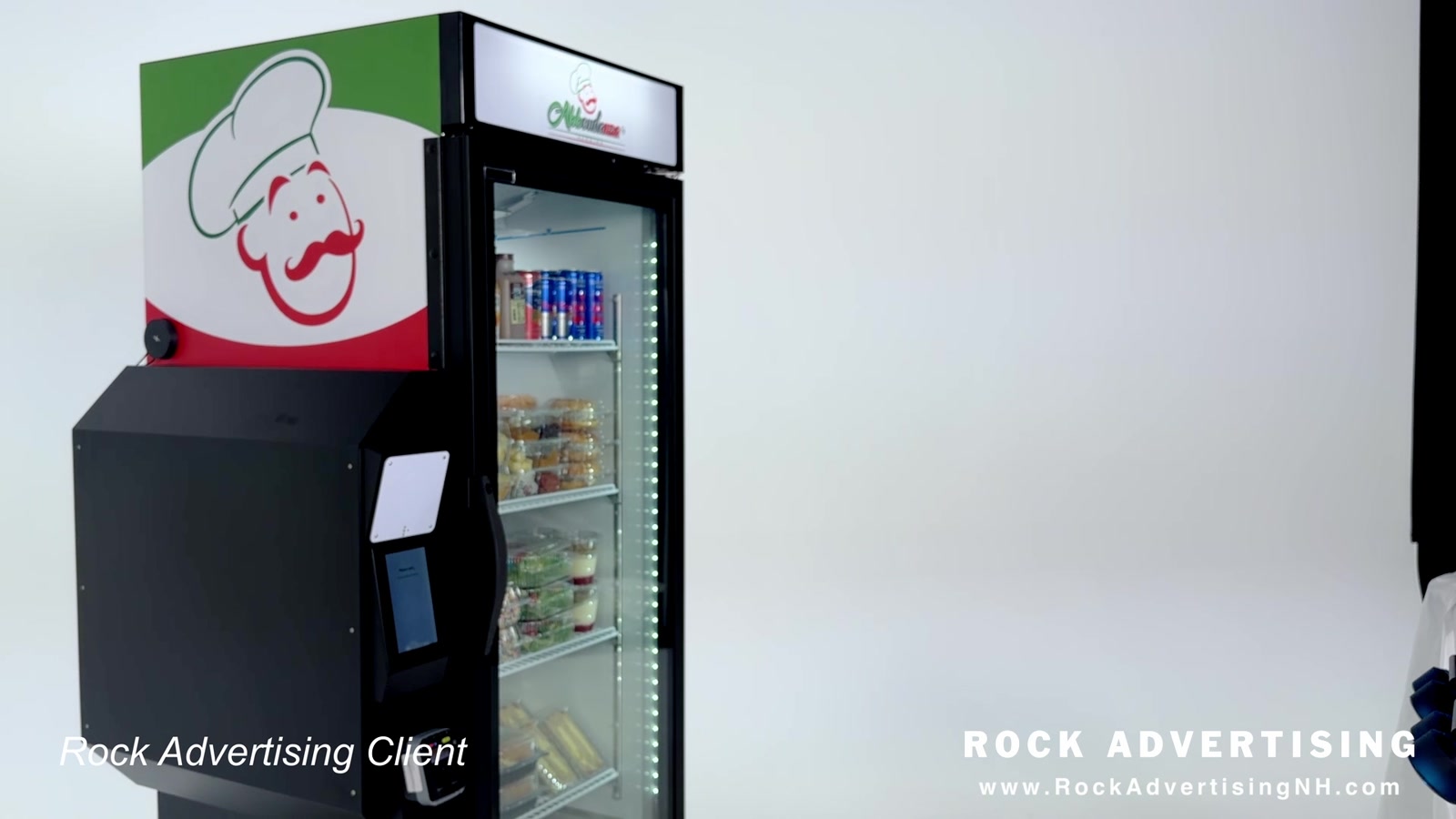 Abbondanza vending machine on a white studio background