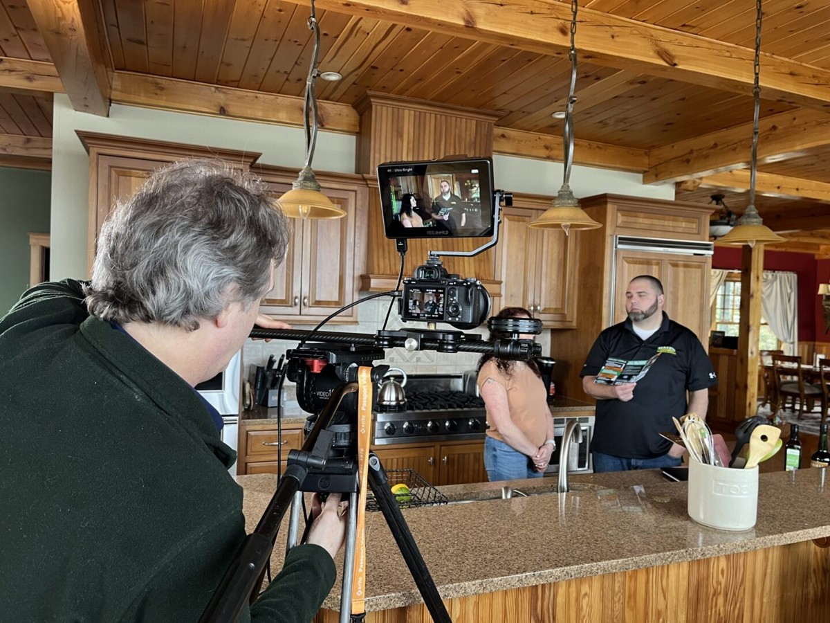 Team working on location